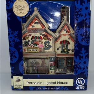Victorian Falls  Porcelain Lighted House - toy shop
